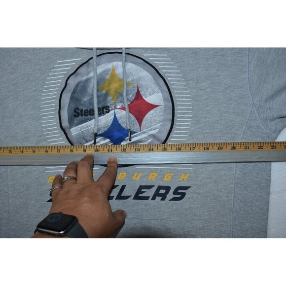 NFL Team Apparel Unisex Pittsburgh Steelers Sweatshirt Size L Gray Hoodie - Picture 11 of 12